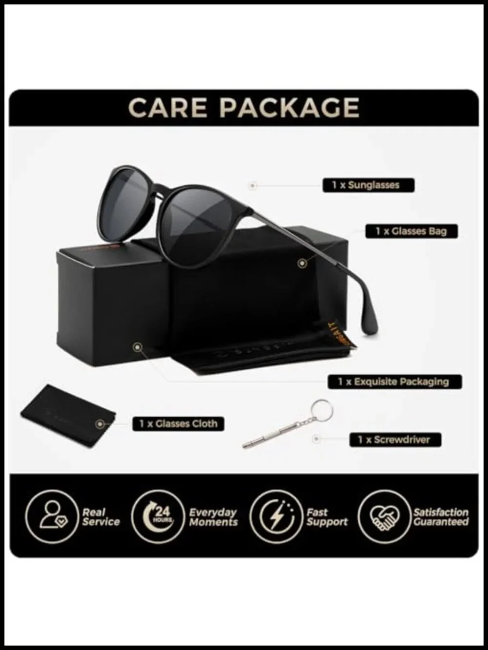 Premium Vintage Round Sunglasses, Polarized UV400 Protection, Lightweight TR90